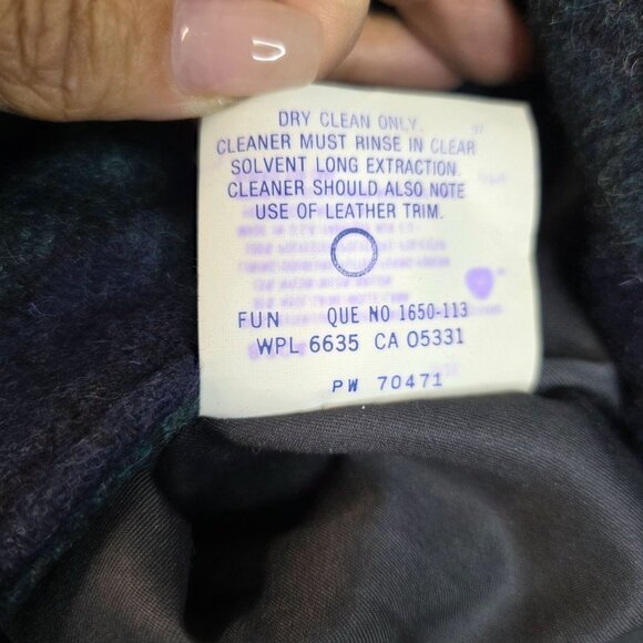 Woolrich Womens Wool Black Watch Tartan Plaid Barn Jacket L USA 90s Deadstock - Picture 7 of 10